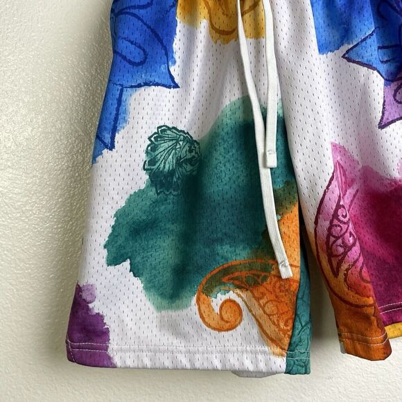 Savage Tacticians Shorts Womens Small Floral Multicolor Embroidered Gym Workout - Picture 4 of 9